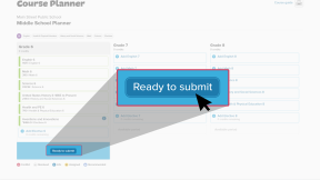 Middle school course plan. The cursor is clicking Ready to submit.